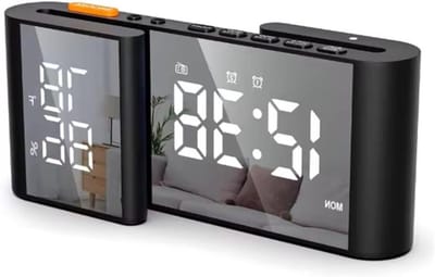 Wekkerradio Dubbel Scherm - Digitale Alarmklok - Wakker Worden - Oplaadbare USB Poort - Instelbare Helderheid - Zwart
