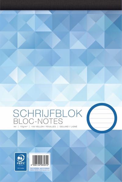 Work – kopgeniet schrijfblok - A4 - lijn - 100 vel – pak van 5