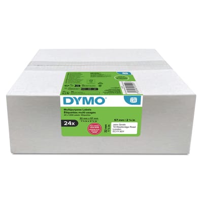 DYMO originele LabelWriter multifunctionele labels | 32 mm x 57 mm | 24 met elk 1000 labels (24.000 zelfklevende etiketten) | voor de LabelWriter labelprinters | gemaakt in Europa
