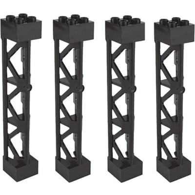 4 stuks Stadsaccessoire Pilaren High tech MIJN EIGEN CREATIE Onderdelen Ideaal voor Militaire Constructie Baksteen Kerstcadeau Speelgoed Ideaal voor Kinderen black