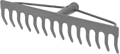 KOTARBAU® Tuinhark, Gazonhark, Bladhark, Metaal, 36 cm, Grijs, Tuinhark voor Gazon, 14 Tanden, Stevige Hark, Waaierbezem, Robuust Tuingereedschap, zonder Steel