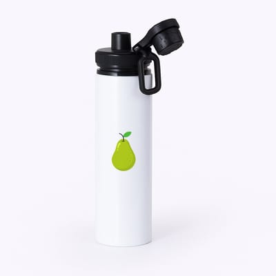 Hacebo® - Peren waterfles met draaidop zwart - Fruitschaal - fruit liefhebbers - Peer - vrucht - gezond eten - water fles - 850ML