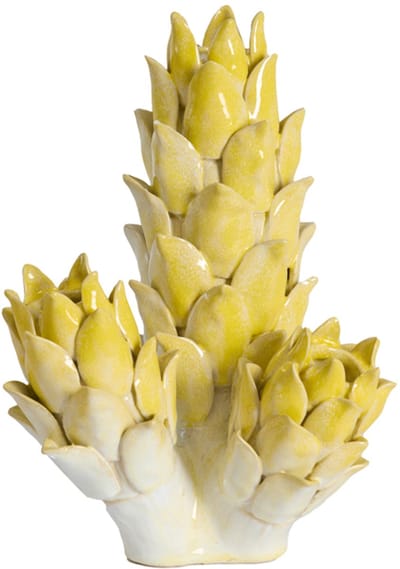 Light&living Vaas deco 19,5x17x27,5 cm CARCIOFO keramiek geel+crème
