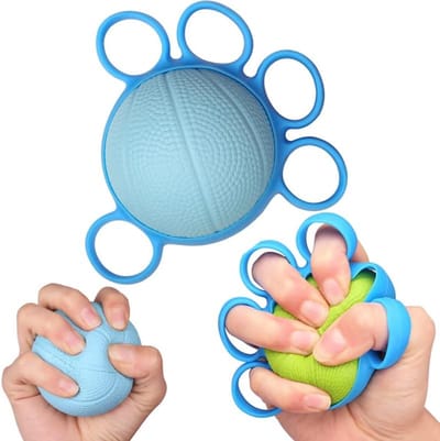 Vinger Trainingsbal - Grip Bal Handtherapie Knijpbal - Stressverlichting Bal - Hand Grip Kracht Trainer - blauw