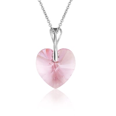 Montebello Ketting Pim HZ529 - Swarovski Hart - 925 Zilver Gerhod. - Ø14mm - 50cm