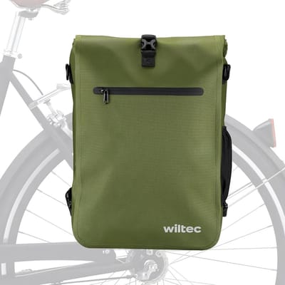 3-in-1 Fiets tas Olijfgroen 25L als Rugzak en Schoudertas, Waterdicht