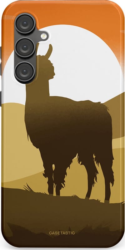 Casetastic Hoesje Geschikt voor Samsung S23 FE - Stijlvolle Beschermende Duo-layer Case - Silhouet Alpaca