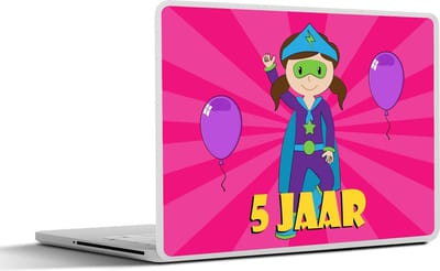 Laptop sticker - 14 inch - Jubileum - Verjaardag - 5 Jaar - 32x5x23x5cm - Laptopstickers - Laptop skin - Cover