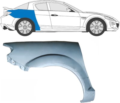 Reparatiepaneel achterspatbord voor Mazda RX-8 2003-2012 / Rechts