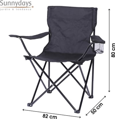 LE CAMPING" STOEL ZWART 82X50XH80CM
