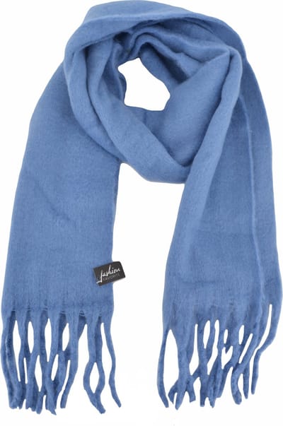 Winter Sjaal - Denim Blauw | Polyester | 190 x 45 cm | Fashion Favorite