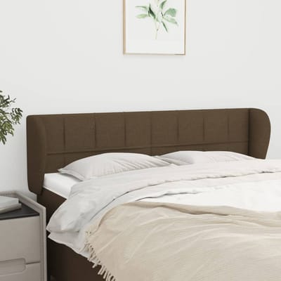 vidaXL - Hoofdbord - met - randen - 147x23x78/88 - cm - stof - donkerbruin
