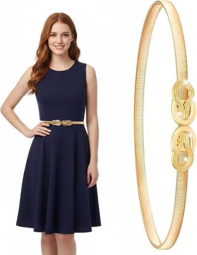 Elegante gouden riem voor dames, verstelbare tailleband, smalle riem van ijzerlegering voor jurken en outfits