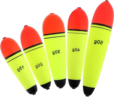 Drijvende visdobbers voor zoetwater en zout water - EVA-schuimdobbers, slip bobbers, slider bobbers - diverse gewichten - visuitrusting.