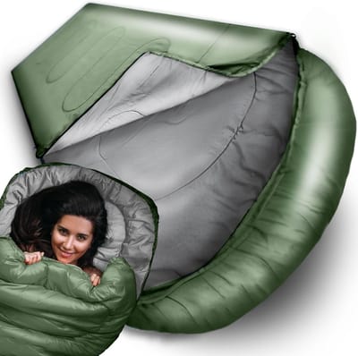 Slaapzak - Kampeerslaapzak Dekenslaapzak - Outdoor avonturen - Waterdicht en ademend - 210 cm - Groen