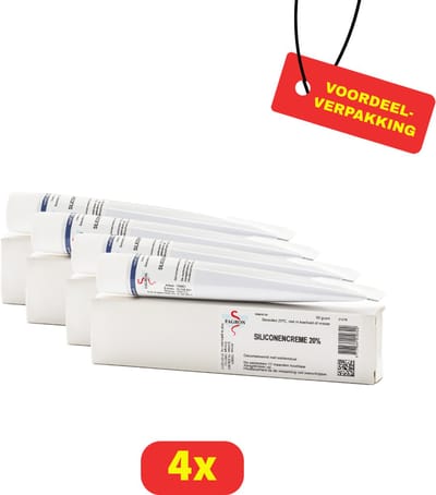 Fagron Siliconencrème 20% - Littekenbehandeling - 4 x 50g - Voordeelverpakking