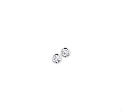 Oorknoppen Zirkonia Zilver Gerhodineerd Glanzend 3 mm