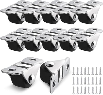 Dailygoods- Meubelwielen 12 Stuks - Rubberen Bokwielen - Stalen Plaat - Geluidsarm Rollen - Geen Krassen - Tot 24 kg Belasting - Loopwielen