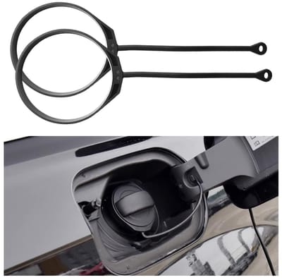 Dailygoods- Tankdop - 2 Stuks - Zwart Rubber - Tankdekselkoord - Slijtvast - Eenvoudig te Bevestigen - Inclusief Karabijnhaak - Tankdeksel