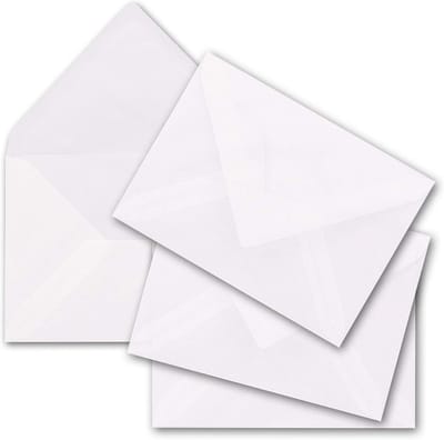 100 Transparante Enveloppen C6 (11,4 x 16,2 cm) met Plakrand
