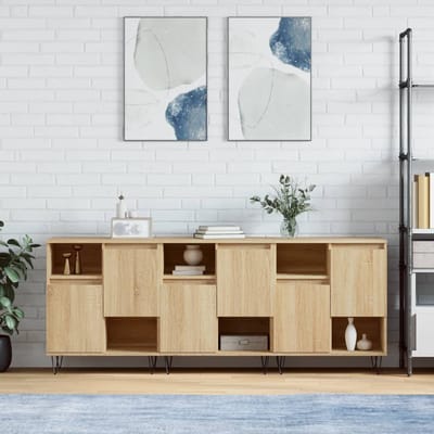 vidaXL - Dressoirs - 3 - st - bewerkt - hout - sonoma - eiken