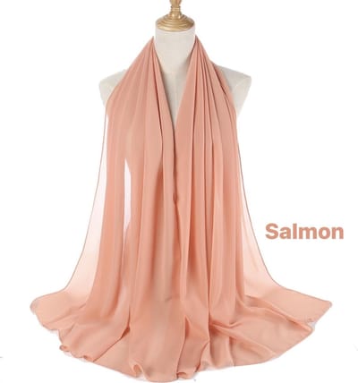 Wow Peach Hoofddoek SALMON | Hijab |Sjaal |Hoofddoek |Turban |Chiffon Scarf |Sjawl |Dames hoofddoek |Islam |Hoofddeksel| Musthave |