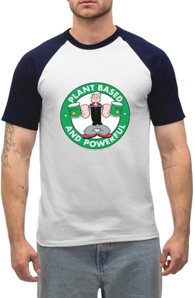 Popeye Plant Based And Powerful Heren Baseball Shirt Korte Mouw