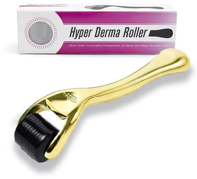 Dermaroller - Gezichtsroller - Derma roller - Unisex - 540 Micro Naalden - 0.5MM naald - Goudkleurig - Huidverjonging - Huidverzorging - Bloedcirculatie - CHPN