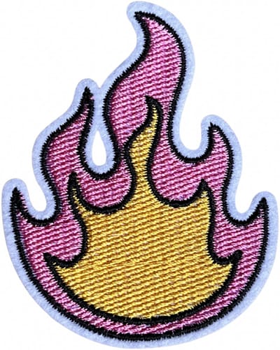 Vuur en Vlam Pastel strijkapplicatie strijk embleem - patch - patches - stof & strijk applicatie [Carnaval]