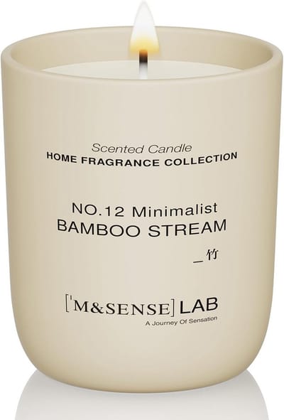 Geurkaars Bamboe - Aroma kaars - Ontspanning thuis - Natuurlijke sojawas - 150g - Beige