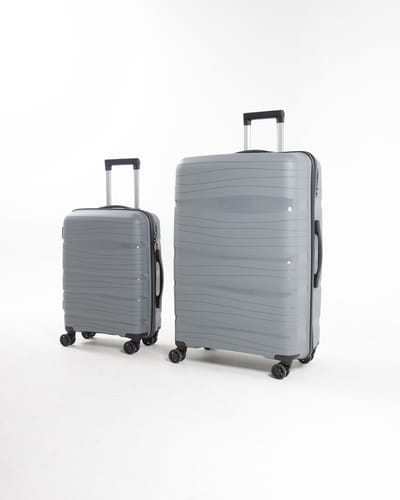 Montreal - Lichtgewicht Reiskofferset - handbagage trolley + compacte reiskoffer - 20+24 inch - 39+65L - Met ingebouwd TSA-slot - Licht Grijs