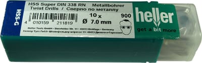 Heller 21181 9 HSS Metaal-spiraalboor 7 mm Gezamenlijke lengte 109 mm Rollenwals DIN 338 Cilinderschacht 10 stuk(s)
