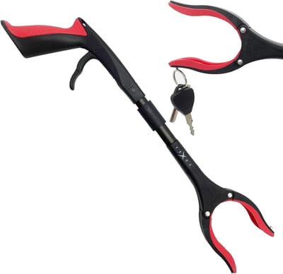 Grabber Reacher Tool - Nieuwste Versie Luxet 19 Inch Rood Lang, Opvouwbare Pick-up Stick - Sterke Grip Magnetische Tip - Heavy Duty Prullenbak Picker Claw Reacher Grabber Tool Ouderen Rolstoel