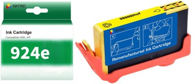 INKFIND 924e Geel inktcartridge compatibel met HP 924 924e 4K0U5NE 4K0U9NE Geel geschikt voor HP OfficeJet Pro 8120/8130 series - 1-pack Geel