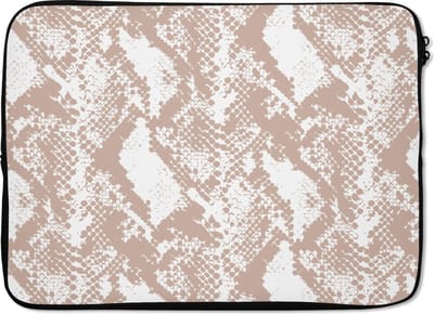 Laptophoes 13 inch - Dierenprint - Slang - Vormen - Pastel - Laptop sleeve - Binnenmaat 32x22,5 cm - Zwarte achterkant
