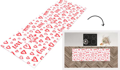 Keukenloper - Loper keuken - Love - Liefde - Liefdes cadeau - 150x50 cm - Keukenloper vinyl