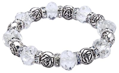Behave - Rekarmband bloemkraal en glas - Elegant cadeau voor dagelijks gebruik