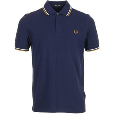Fred Perry Twin tipped polo - twilight navy snow white dark caramel