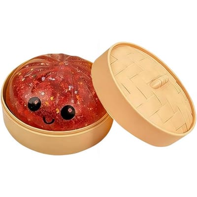 Leuke Kleurrijke Dumpling Squishies met Stoommandje Stressverlichter Ornament Langzame Terugslag Knijpspeeltje Fidget Stressbal voor ADHD Autisme