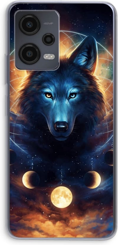 Case Company® - Hoesje geschikt voor Xiaomi Redmi Note 12 hoesje - Wolf Dreamcatcher - Soft Cover Telefoonhoesje - Bescherming aan alle Kanten en Schermrand
