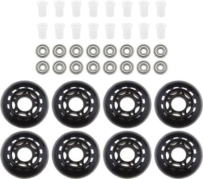 Rolschaatswielen 64mm 82A - 8-pack - Inline Skate-wielen - PU Materiaal - Binnendiameter 6/8mm - Voor Indoor/Outdoor Skaten - Skatewielen