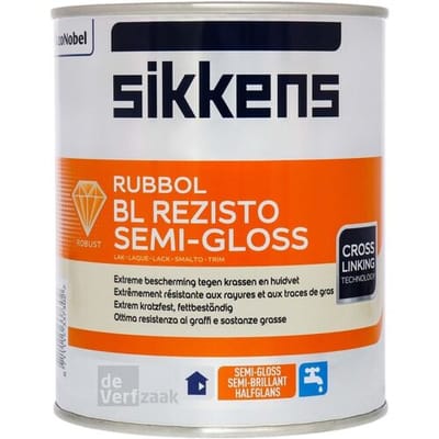 Sikkens Rubbol Bl Rezisto Semi Gloss - Lakverf - Dekkend - Binnen - Water basis - Zijdeglans