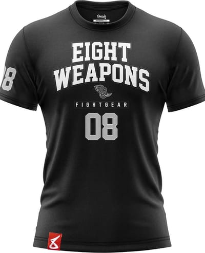 8 WEAPONS Muay Thai T-Shirt Team 08 Zwart Wit