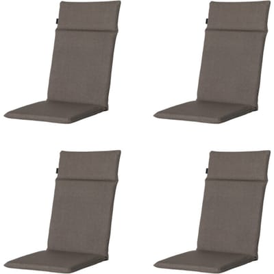 Madison - Tuinstoelkussen Hoge Rug Oxford taupe - Ca. 120x50 cm - Set van 4