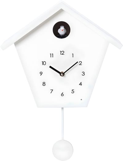 AHD® Klok - Wandklok - Koekoeksklok - Wandklok Modern - Wit - 38cm × 23cm × 12cm