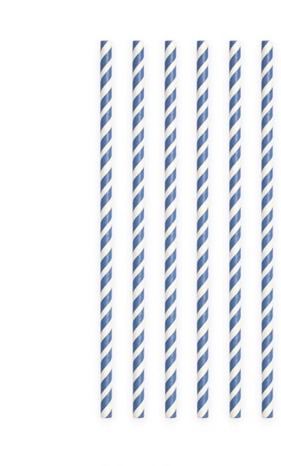 20 Papieren rietjes Donker blauw - 6mm x 197mm