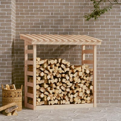 Brandhout Opslagrek - Hout Opslag - Buiten Haardhout - Massief Grenenhout - 108 x 645 x 110 cm - Natuurlijk