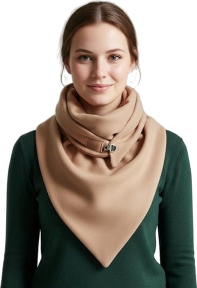 Warme Fleece Mega Sjaal - Unisex - Beige - Poncho - Winter - Zacht - Groot
