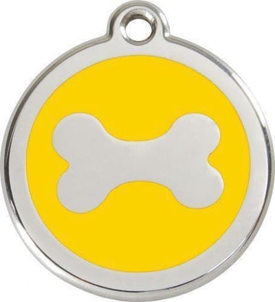 Red Dingo Hondenpenning 30 mm bot geel