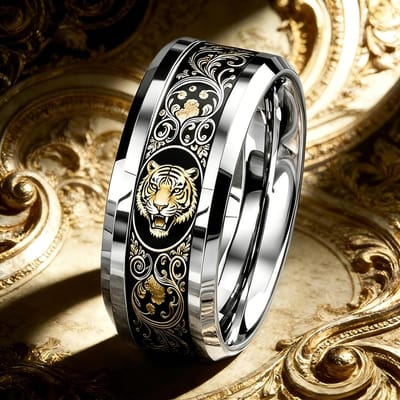 Vintage Barok Stijl Majestueuze Leeuwenkop Ring Gotische Punk Roestvrij Staal Ringen Voor Mannen Vrouwen Rock Biker Totem Sieraden Cadeaus 13 white